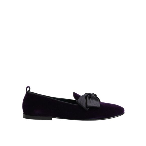 Dolce & Gabbana Purple Suede Cotton Bow Slip On Loafers Men's Shoes (Pre-Owned)
